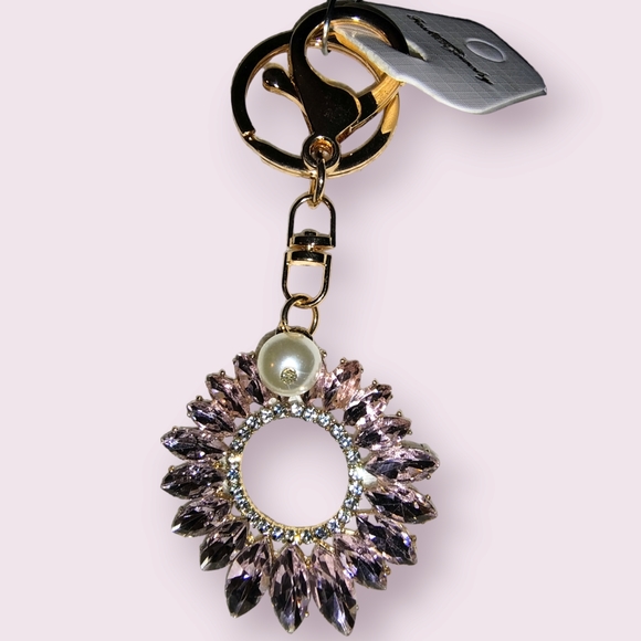 Source Unknown Accessories - ✨ Pink Rhinestoned Sunburst PURSE CHARM/KEYCHAIN | FREE w/ any BUNDLE or $4